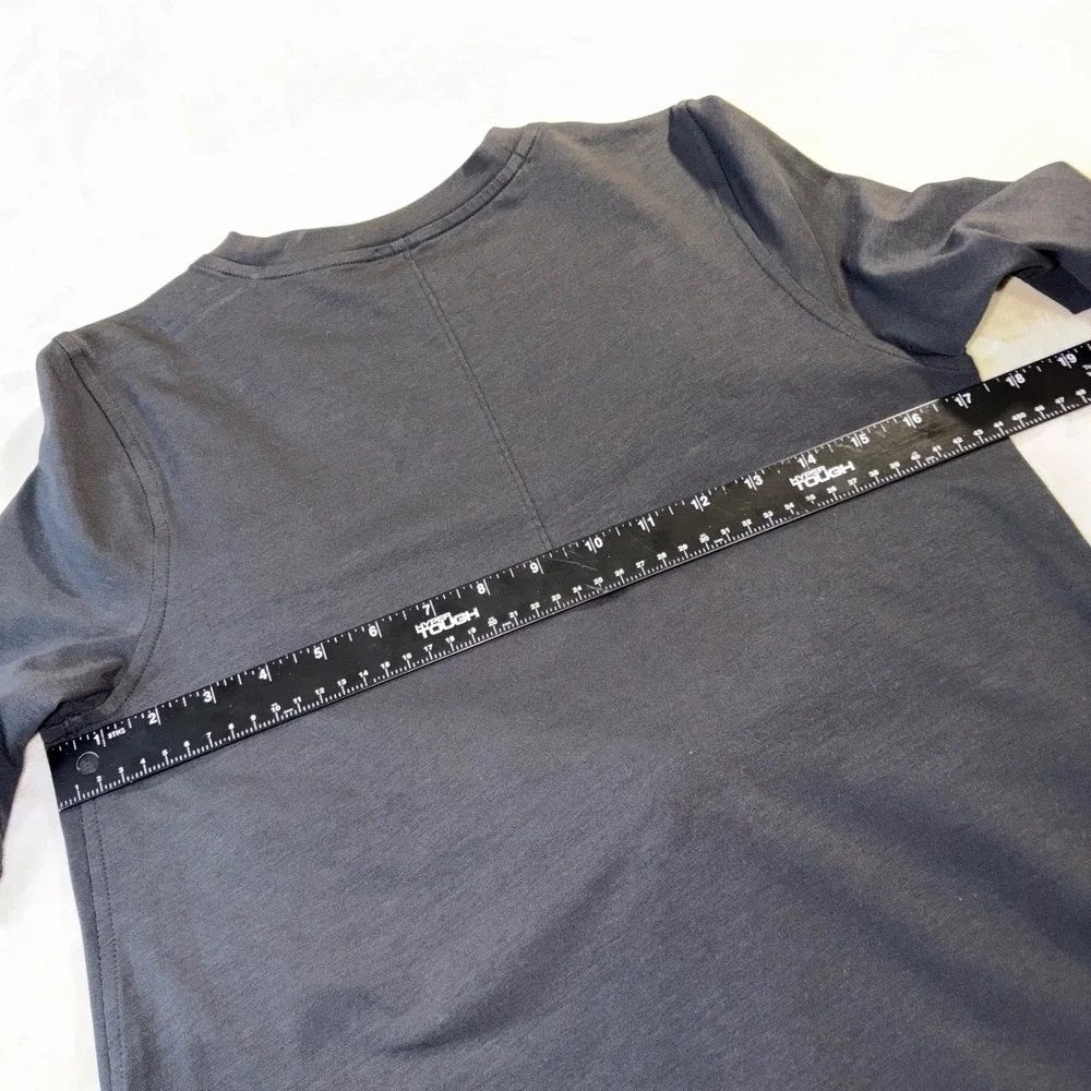 Lululemon Cotton Wrap-Front T-Shirt Dress Black Tie Front Short Sleeve Size 6